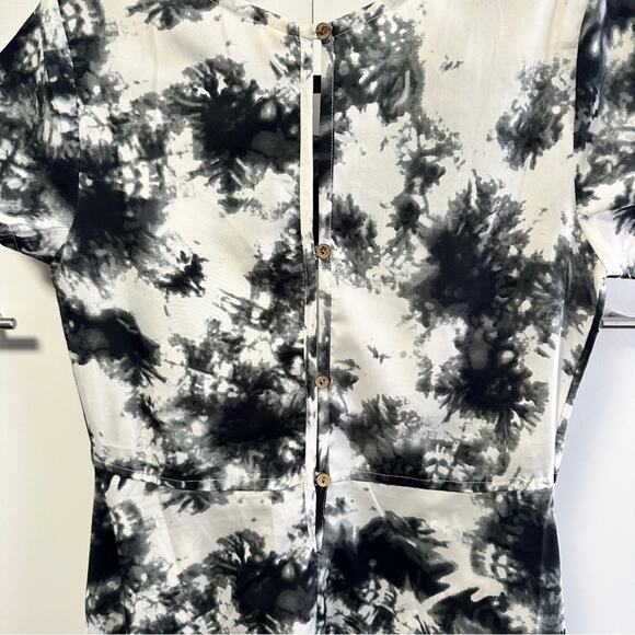 Raga Small Black White Midi Dress Tie dye Splatter Hip Hop Urban Business casual - Picture 3 of 11